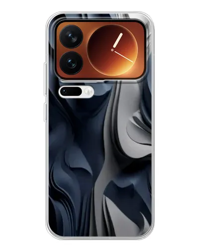Чехол для Xiaomi 17 Pro с картинкой «Объемные синие складки»