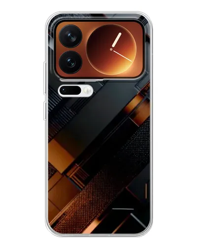 Чехол для Xiaomi 17 Pro с картинкой «Черные геометрические блоки»