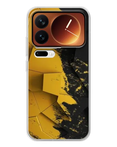 Чехол для Xiaomi 17 Pro с картинкой «Золотые осколки геометрии»