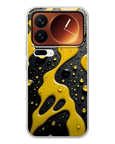 Чехол для Xiaomi 17 Pro с картинкой «Жидкое желтое золото»