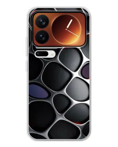 Чехол для Xiaomi 17 Pro с картинкой «Объемная темная решетка»