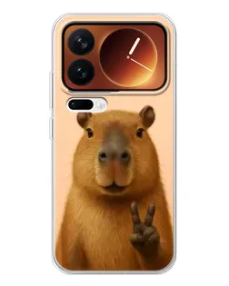 Чехол для Xiaomi 17 Pro с картинкой «Капибара виктория» Чехол для Xiaomi 17 Pro с картинкой «Капибара виктория»