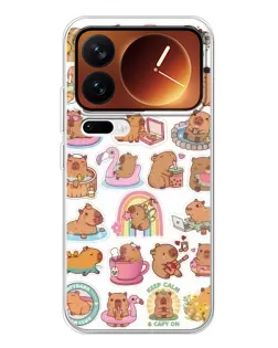Чехол для Xiaomi 17 Pro с картинкой «Капибары набор» Чехол для Xiaomi 17 Pro с картинкой «Капибары набор»