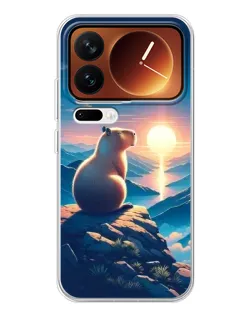 Чехол для Xiaomi 17 Pro с картинкой «Закат солнца с капибарой» Чехол для Xiaomi 17 Pro с картинкой «Закат солнца с капибарой»