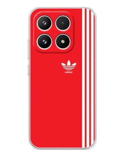 Чехол для Xiaomi 17 с картинкой «Красный минимализм Adidas»