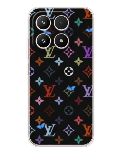 Чехол для Xiaomi 17 с картинкой «Цветная монограмма LV»