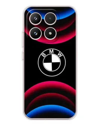 Чехол для Xiaomi 17 с картинкой «Логотип BMW и неоновые дуги»