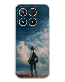 Чехол для Xiaomi 17 с картинкой «Герой PUBG на скале»