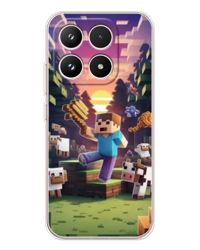 Чехол для Xiaomi 17 с картинкой «Стив на ферме»