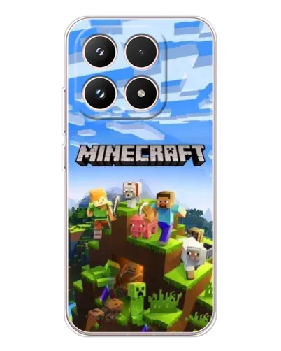 Чехол для Xiaomi 17 с картинкой «Minecraft классический мир»