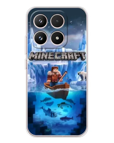 Чехол для Xiaomi 17 с картинкой «Minecraft ледяной мир»