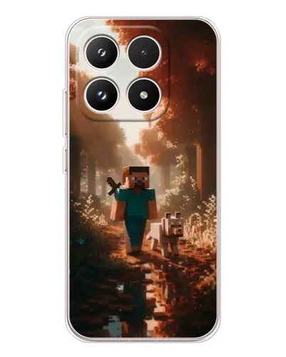 Чехол для Xiaomi 17 с картинкой «Стив в лесу»