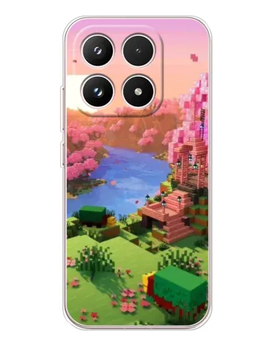 Чехол для Xiaomi 17 с картинкой «Розовое дерево Minecraft»