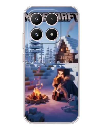 Чехол для Xiaomi 17 с картинкой «Зимний Minecraft»