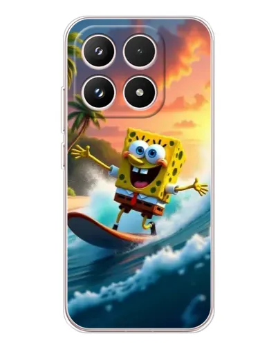 Чехол для Xiaomi 17 с картинкой «Губка Боб серфингист» Чехол для Xiaomi 17 с картинкой «Губка Боб серфингист»