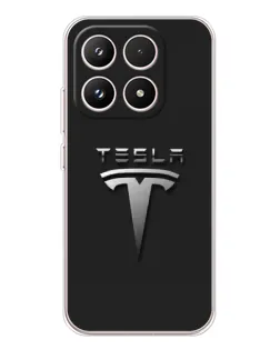Чехол для Xiaomi 17 с картинкой «Стальной логотип Tesla»