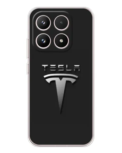 Чехол для Xiaomi 17 с картинкой «Стальной логотип Tesla»
