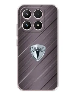 Чехол для Xiaomi 17 с картинкой «Металлическая текстура Tesla»