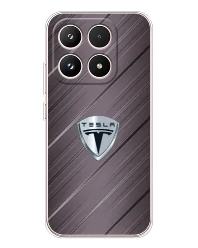 Чехол для Xiaomi 17 с картинкой «Металлическая текстура Tesla»