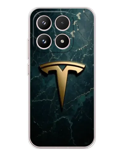 Чехол для Xiaomi 17 с картинкой «Мраморная Tesla Gold»