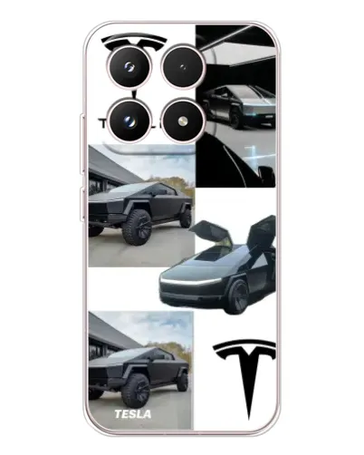 Чехол для Xiaomi 17 с картинкой «Коллаж Cybertruck Tesla»