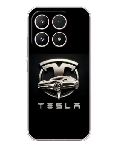 Чехол для Xiaomi 17 с картинкой «Tesla — серебристое авто»
