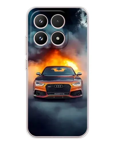 Чехол для Xiaomi 17 с картинкой «Audi в огненном дыму»