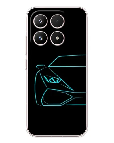 Чехол для Xiaomi 17 с картинкой «Голубой силуэт Lamborghini»