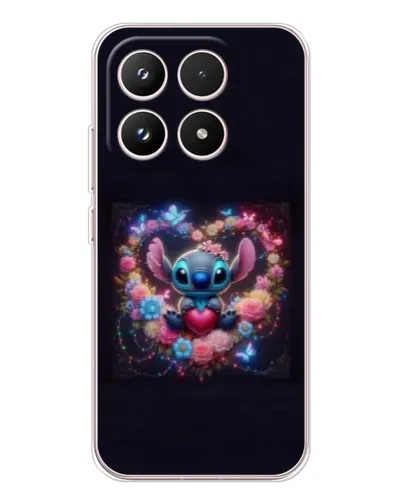 Чехол для Xiaomi 17 с картинкой «Stitch в цветах»