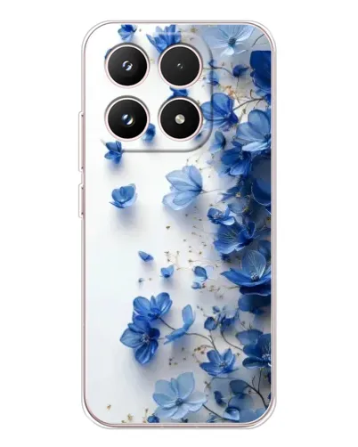 Чехол для Xiaomi 17 с картинкой «Голубой цветочный каскад»