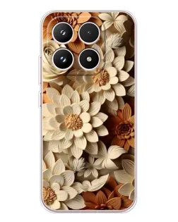 Чехол для Xiaomi 17 с картинкой «Бежевый флористический декор»