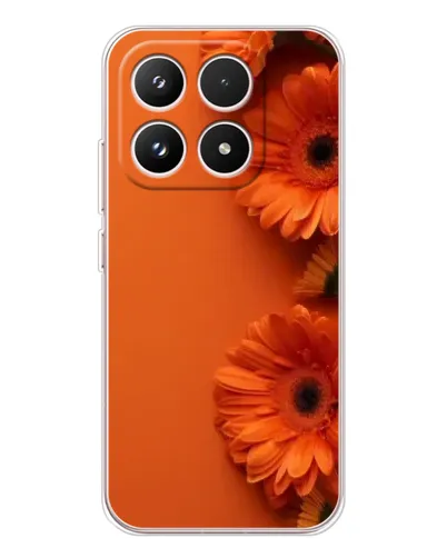 Чехол для Xiaomi 17 с картинкой «Оранжевые герберы»
