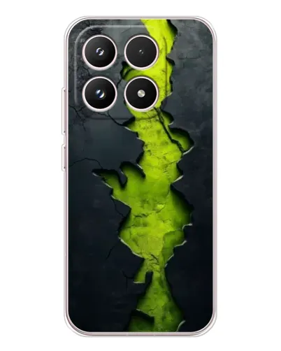 Чехол для Xiaomi 17 с картинкой «Салатовый разлом скалы»