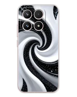 Чехол для Xiaomi 17 с картинкой «Черно-белая спираль»