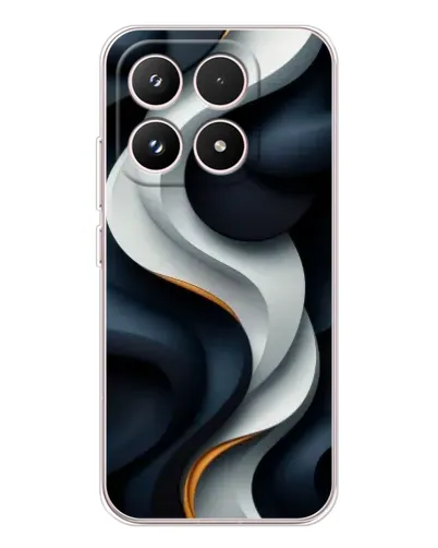 Чехол для Xiaomi 17 с картинкой «Объемные черно-белые ленты»