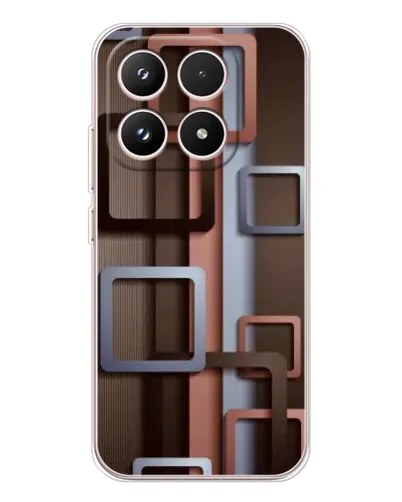 Чехол для Xiaomi 17 с картинкой «Коричневые объемные квадраты»