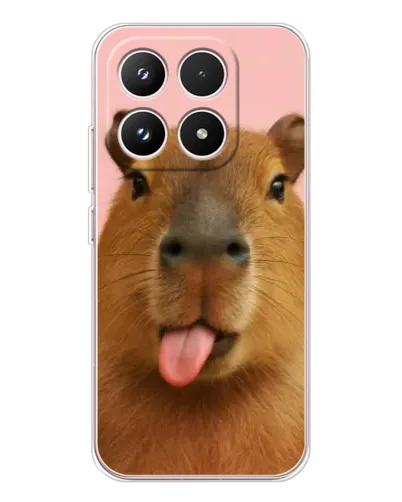 Чехол для Xiaomi 17 с картинкой «Капибара с языком»