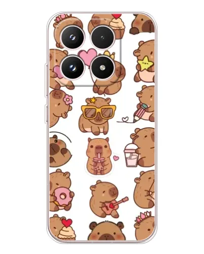 Чехол для Xiaomi 17 с картинкой «Стикерпак с капибарами»