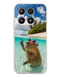 Чехол для Xiaomi 17 с картинкой «Капибара на море»