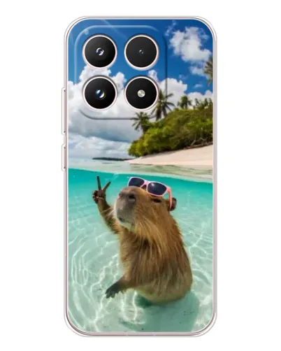 Чехол для Xiaomi 17 с картинкой «Капибара на море»