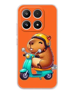 Чехол для Xiaomi 17 с картинкой «Капибара на скутере»