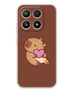 Чехол для Xiaomi 17 с картинкой «Капибара с сердцем»