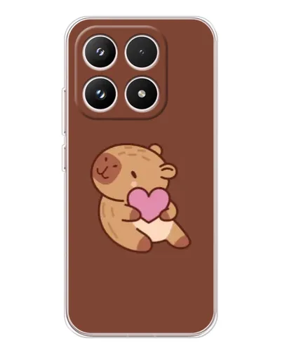 Чехол для Xiaomi 17 с картинкой «Капибара с сердцем»