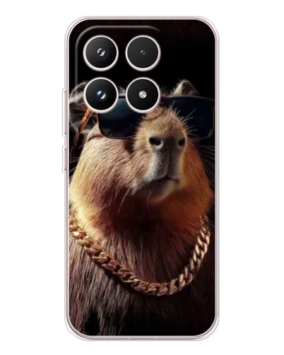 Чехол для Xiaomi 17 с картинкой «Капибара золотая цепь»