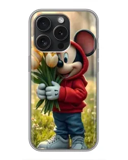 Чехол для Xiaomi 17T Pro с картинкой «Микки с тюльпанами»