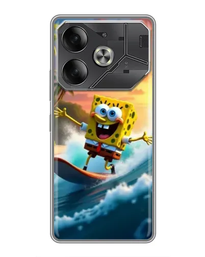 Чехол для Xiaomi 18 Pro с картинкой «Губка Боб серфингист»