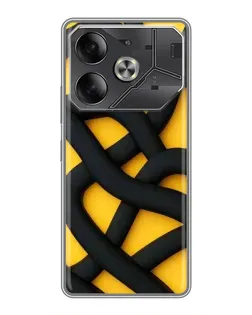 Чехол для Xiaomi 18 Pro с картинкой «Черное желтое переплетение» Чехол для Xiaomi 18 Pro с картинкой «Черное желтое переплетение»