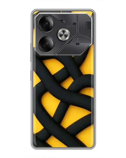 Чехол для Xiaomi 18 Pro с картинкой «Черное желтое переплетение»