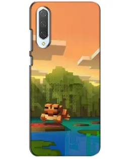 Чехол для Xiaomi CC9 с картинкой «Майнкрафт закат солнца»