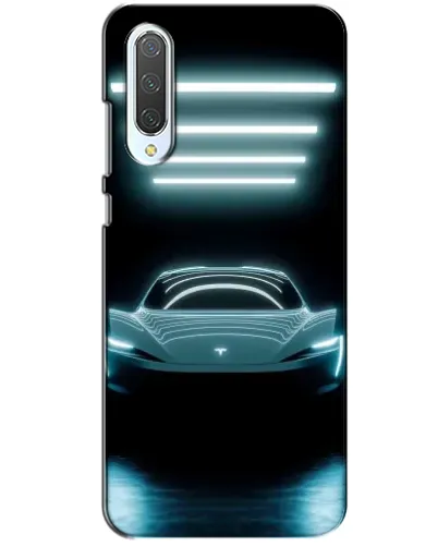 Чохол для Xiaomi CC9 з картинкою «Tesla в неоні»